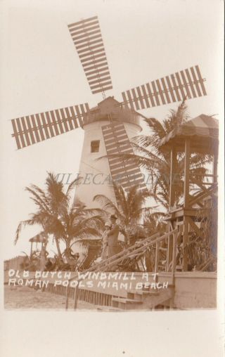 Florida - Miami Beach - Old Dutch Windmill - Photo Postcard