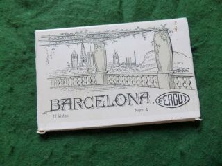 Postcard Europe Spain: Barcelona Tourist Booklet X12 Sepia Fergui