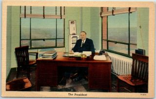 1940s Keene Nh Linen Ad Postcard National Grange Insurance Co.  " The President "