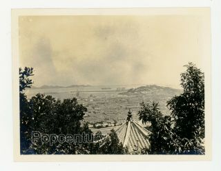 Pre Ww2 1932 Photograph China Chefoo Panoramic View Harbor Photo Yantai