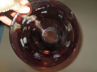 RARE Vintage Purple BLOWN Glass Lamp Replacement Shade 7 1/2 INS WIDE 3