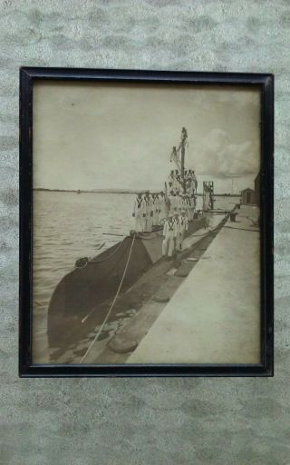 Vintage Black And White Submarine Photo.