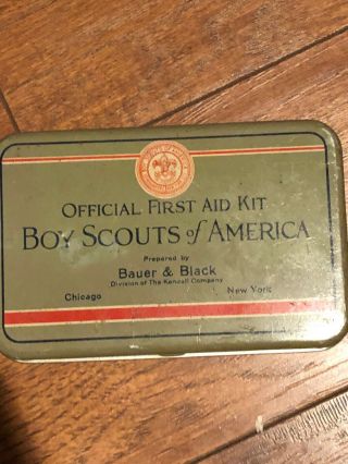 Boy Scout Bauer & Black Official First Aid Kit Band Aid Box And Soap Container 3