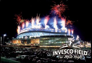 Invesco Field At Mile High Denver Co Broncos Football Fireworks Night View 4x6
