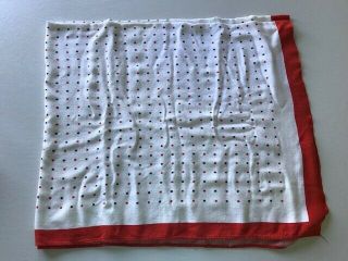 Vintage Black And Red Dotted Table Cloth 48 " X 42 " Cotton Blend