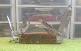 Vintage Pal Blade Co.  Camp/scout Pocket Knife Bone Handles