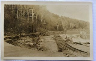 1927 Northfield Vermont Vt Real Photo Postcard Rppc Flood Damage Railroad Tracks
