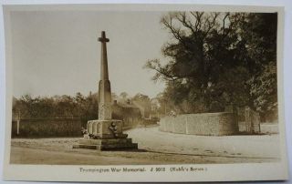 Real Photo Postcard Trumpington War Memorial Cambridge