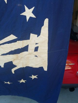 ANTIQUE 13 STAR COLONIAL MINUTEMAN MINUTEMEN FLAG COTTON 50 ' S - 60 ' S BOND BANNER 4
