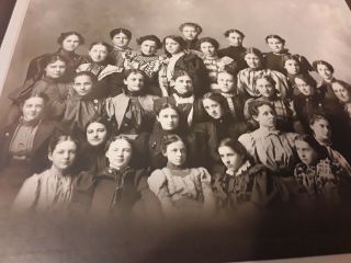 RARE ANTIQUE 1898 PHILOMATHIAN CLUB GROUP PHOTO ALL FEMALE SIOUX CITY IOWA 8X10 3