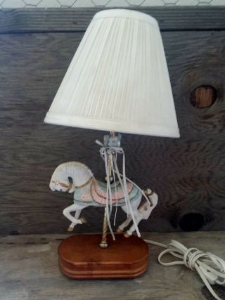 Vintage 16 " Ceramic Carousel Horse Lamp By House Of Lloyd -