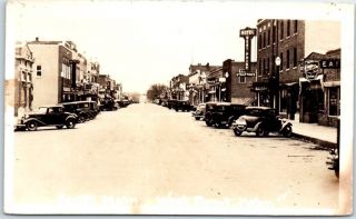 West Point,  Nebraska Rppc Real Photo Postcard " South Main " Downtown Scene 1930s