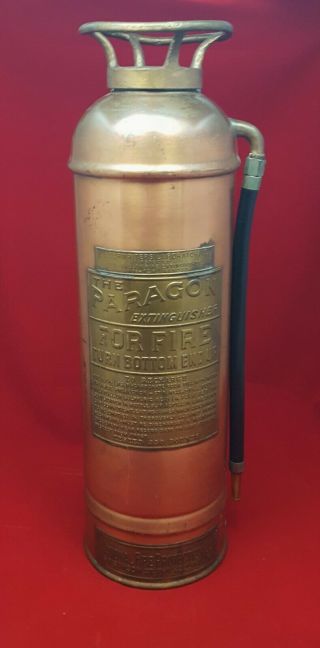 Vintage Paragon Brass Copper Fire Extinguisher National Fire Protection