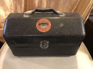 Vintage Simonsen Metal Fishing Tackle / Tool Box With Tray