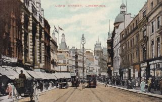 Liverpool - Lord Street & Trams By Valentine 