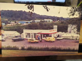 Vintage Old Postcard Pennsylvania Mars Purvis Brothers Pennzoil Gas Station Oil