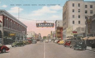 (q) Salinas,  Ca - Main Street Business District - Looking North At Street Level