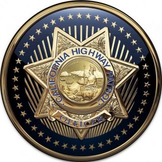 CALIFORNIA HIGHWAY PATROL OFFICER BADGE ROUND ALL METAL PLAQUE 14 x 14 