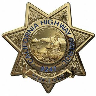 California Highway Patrol (Sergeant) Badge all Metal Sign with your badge number 2