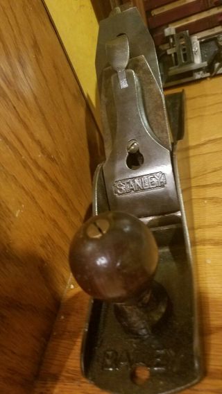 Patent 1910 Stanley Sweetheart No 5C wood plane,  and in very good shape 3