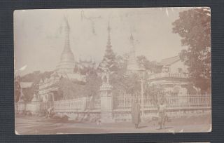 Burma 1912 Temple Real Photo Postcard Rppc