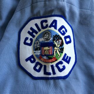 Vintage Chicago police department CPD dress shirt uniform with patches Sz 16 2