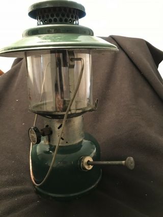 Vintage 1960 Coleman Lantern Model 228 E Dark Green Double Mantel Good Look