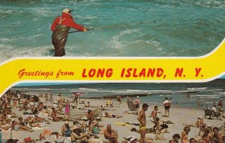 Lam (d) Long Island,  Ny - Greetings From - Fishing And Beach Views