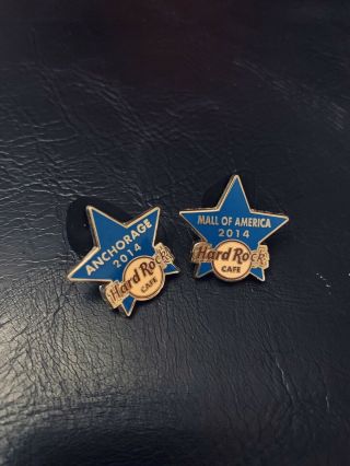 Hard Rock Cafe Pins Blue Star Staff Pins,  Training Staff Anchorage & Minnea