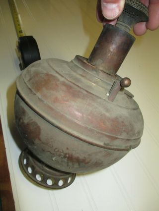 Antique B&h Oil Lamp Font With Cap And Flame Spreader