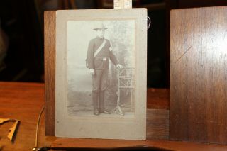 Antique Cabinet Card Photo Young Man Soldier