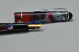 Lovely Rare Osmiroid 65 Red,  Blue & White Swirl Fountain Pen Old Stock