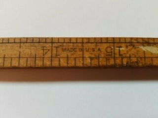 Antique Stanley 63 Sw Ruler Wood Folding With Brass Hinges Boxwood Made In Usa