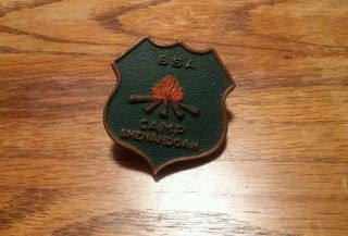 008 Rare Vintage Bsa Neckerchief Metal Camp Shenandoah Campfire Boy Scouts