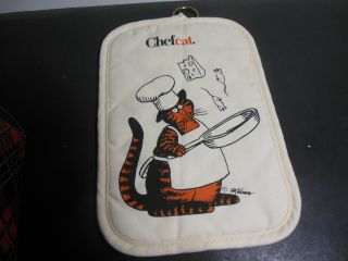 Kliban Cat Potholder Chefcat Pot Holder Hot Pad Oven Chef