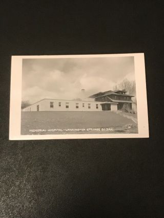Vintage Rppc Memorial Hospital Wessington Springs South Dakota Photo Postcard