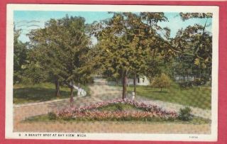 Bay View Michigan Postcard Pm 1932 Emmet County Petoskey Mi Mich