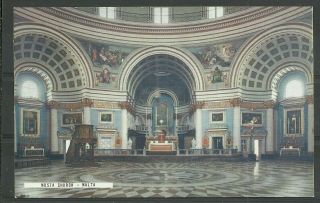 Postcard : Malta,  The Mosta Church,  An Interior View