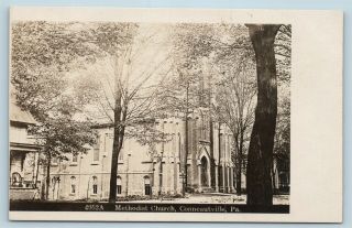 Postcard Pa Conneautville Methodist Church 1911 Rppc Real Photo S15