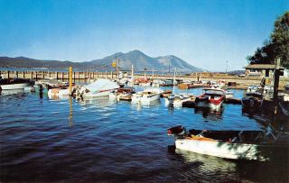 Clear Lake Boat Harbor,  Lake County,  California Marina 1969 Vintage Postcard