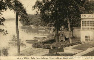 View Of Klinger Lake From Oakwood Tavern St.  Joseph County Michigan Postcard