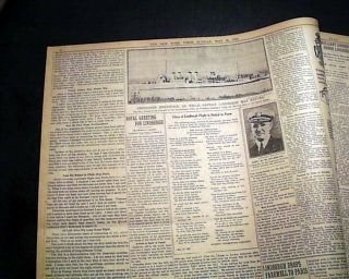 CHARLES LINDBERGH Atlantic Ocean Solo Airplane Flight SUCCESS 1927 Old Newspaper 6