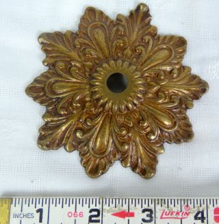 Vintage Ornate Brass Ceiling Canopy Medallion For A Chandelier Salvage 4 "