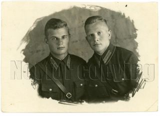 1941 Soviet Soldier Red Army Pilot Nkvd Handsome Man Guy Russian Vintage Photo