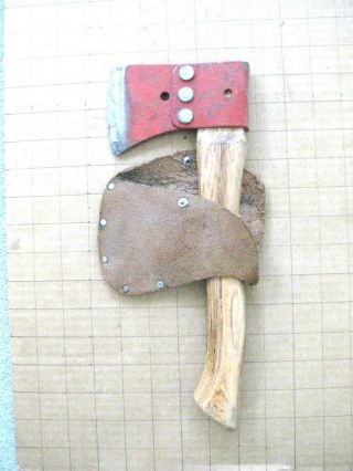 Vintage AMES USA Hatchet with Leather Cover 2