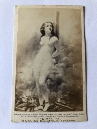 Cdv Photo George Gardner Fish The Martyr Nude Woman Civil War John P.  Soule Rare