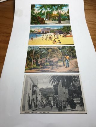4 Vintage Postcards San Juan Puerto Rico 1940 - 41
