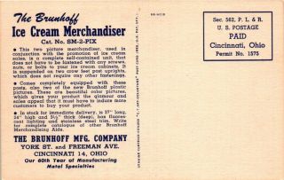 Ice Cream Merchandiser By Brunhoff Mfg Cincinnati Ohio Advertising Postcard 1950 2