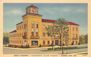 Skelly Building,  Country Club Plaza,  Kansas City,  Mo Ca 1940s Vintage Postcard