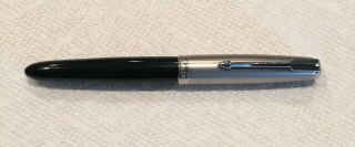 Old Vintage Parker Fountain Pen - Black Chrome Silver Arrow Clip - $3